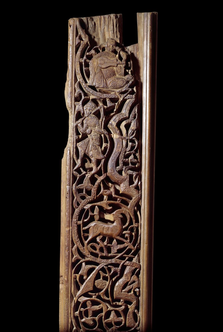 Orientalsk kunst: udskåret træpanel. 13. århundrede. Detalje. Paris, Louvre-museet af Unknown artist