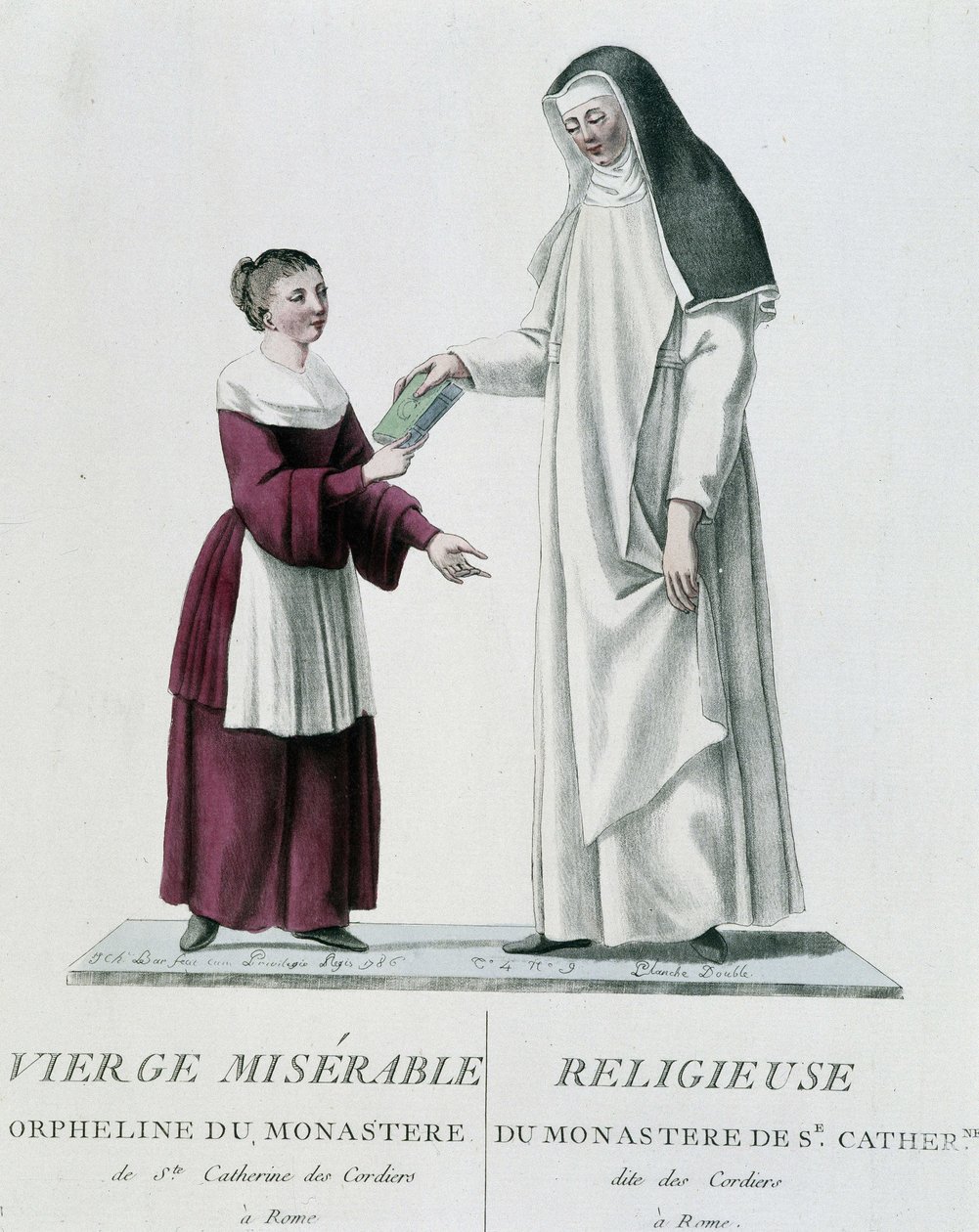 Forældreløs og religiøs elendig jomfru fra klostret St. Catherine des Cordiers i Rom af Unknown artist