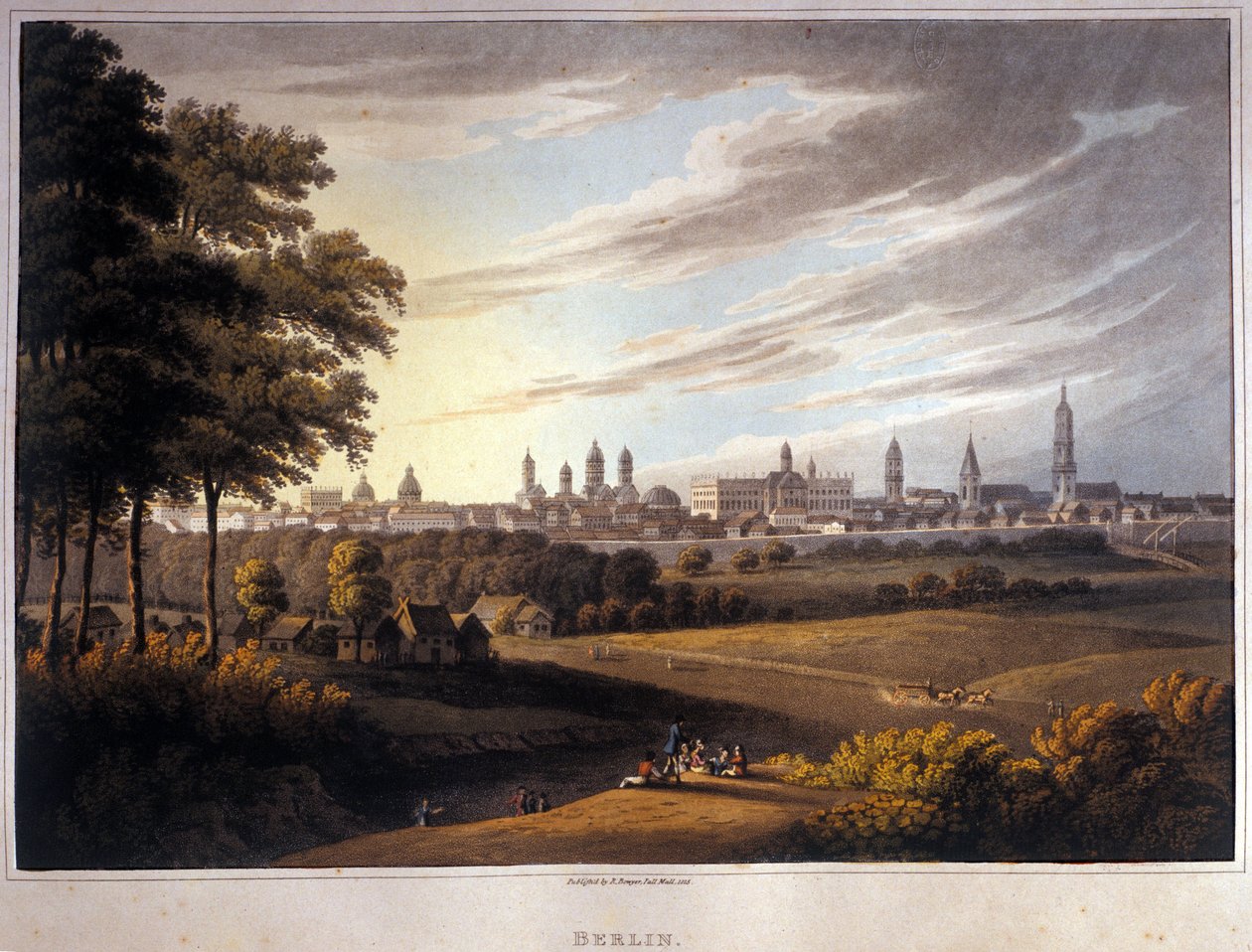 Oversigt over byen Berlin i Tyskland. 1814 af Unknown artist