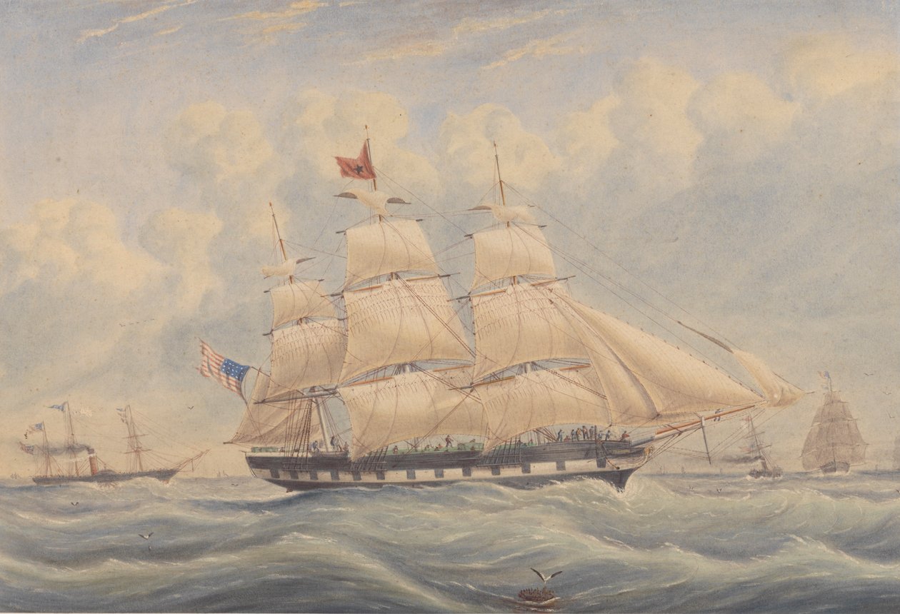Pakkeskibet Ivanhoe 1849 af Unknown artist