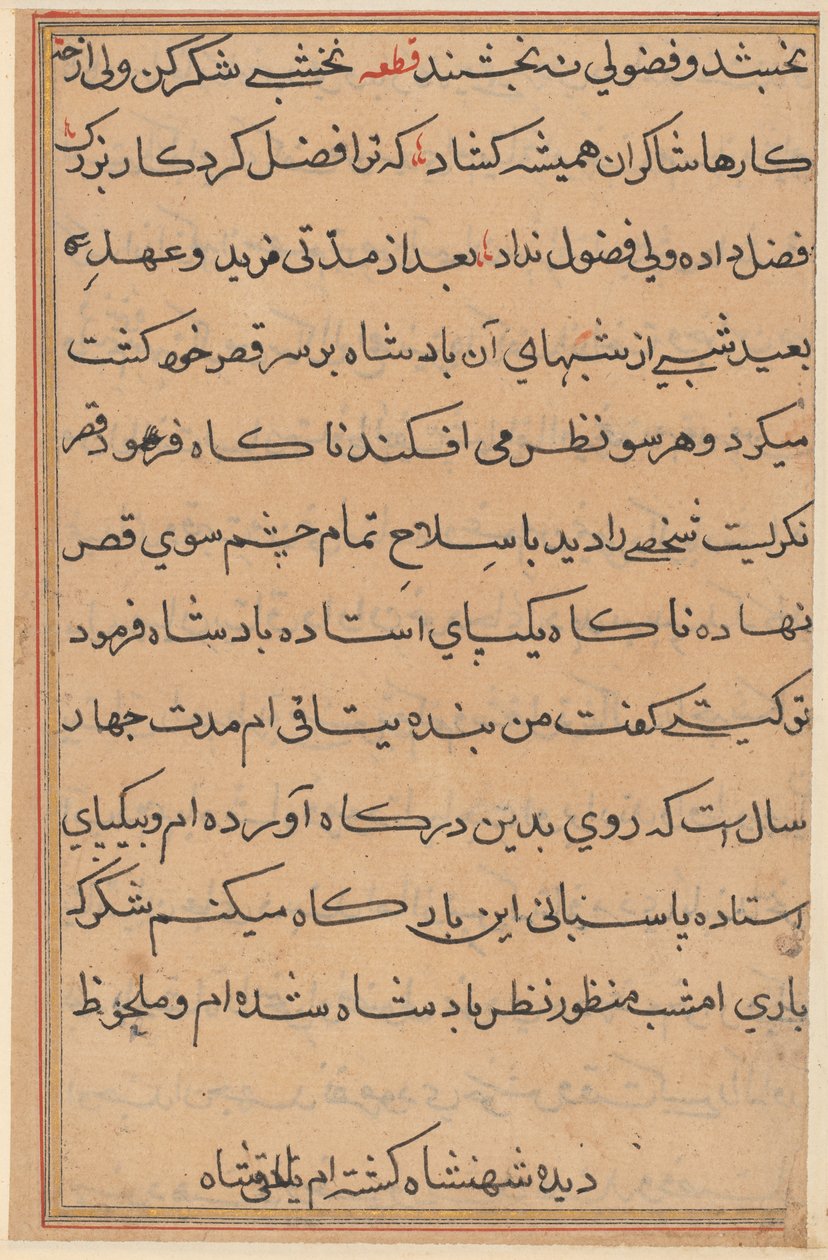 Side fra Tales of a Parrot (Tuti-nama): tekstside af Unknown artist