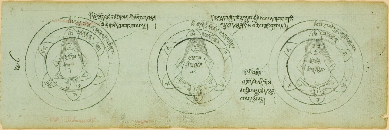 Side fra et manuskript med diagrammer, der beskytter mod børnesygdomme af Unknown artist