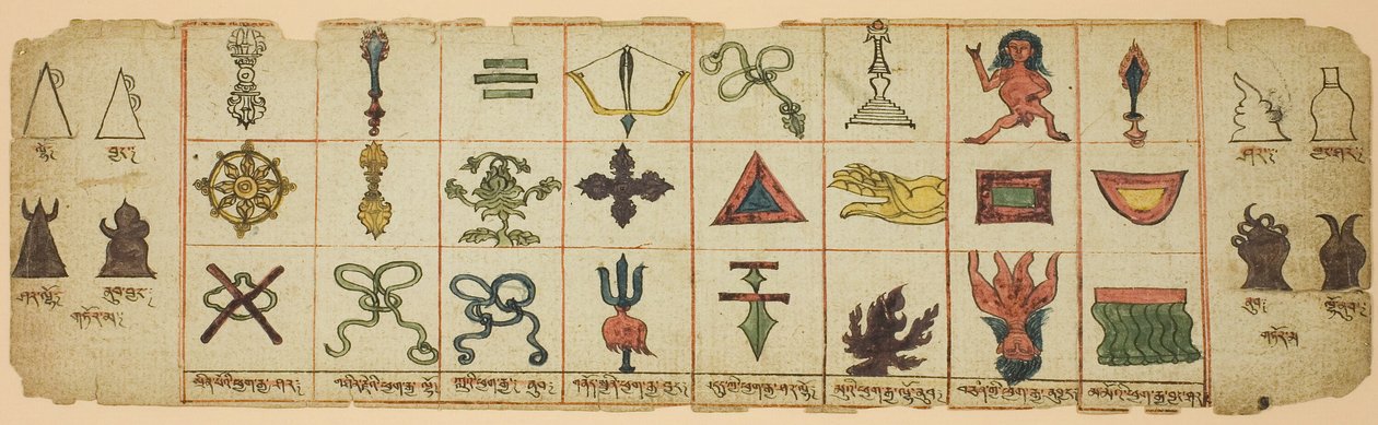 Side fra en notesbog med rituelle symboler af Unknown artist