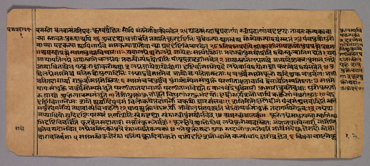 Side fra Prasnapradipa, en hinduistisk astrologitekst af Unknown artist