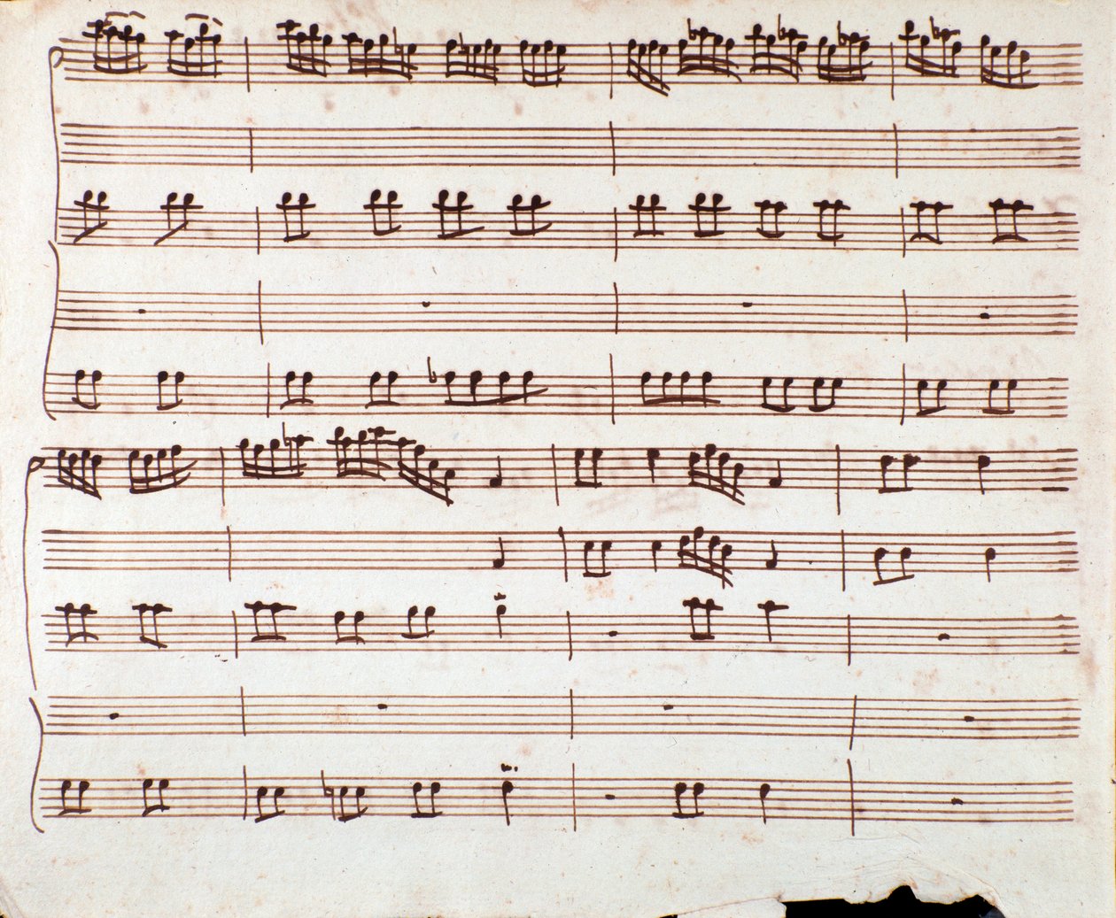Side af musikpartitur af Gia er det kendt, at en bred var arie af Antonio Vivaldi af Unknown artist