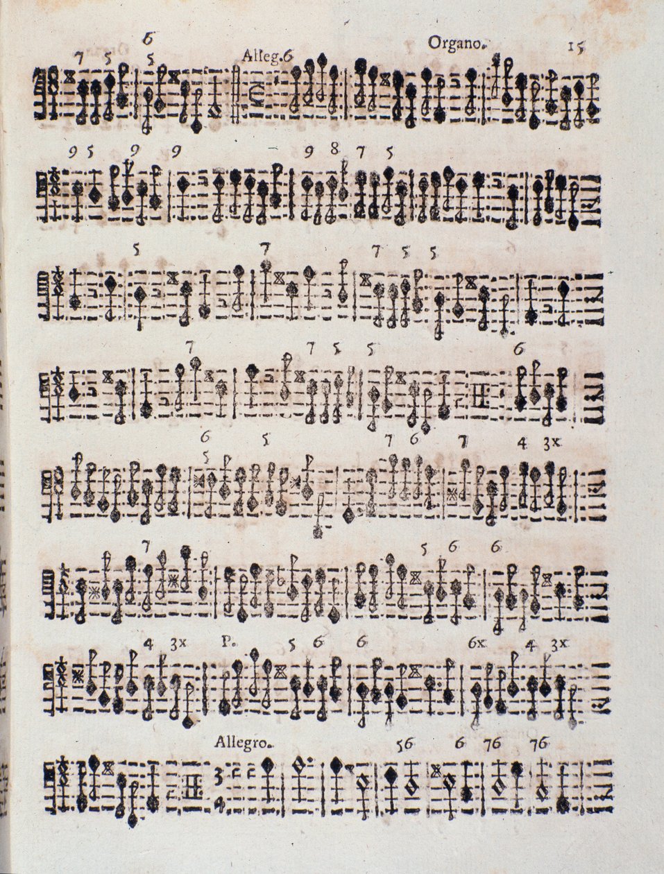 Side med partitur af Sonata for 2 violiner, cello og orgel, op. 5 af Giuseppe Aldrovandini (1706) af Unknown artist