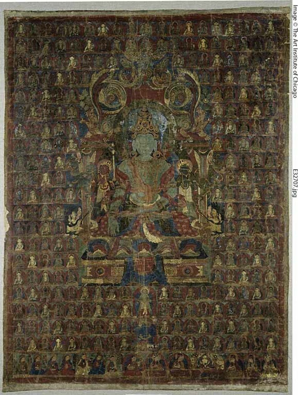 Bemalet banner (thangka) af bon-guddommen Tonpa Shenrap af Unknown artist
