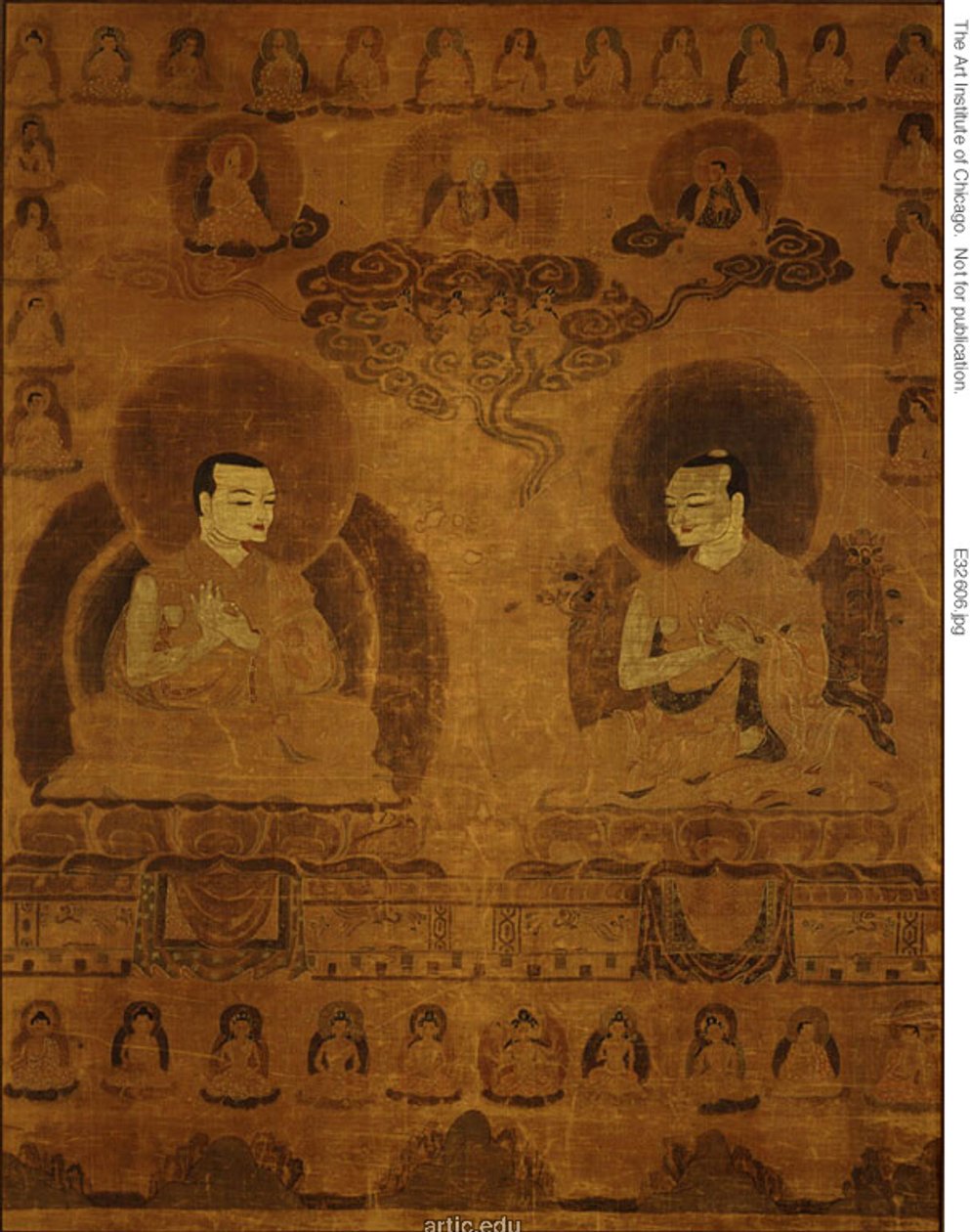 Malet banner (Thangka) af Sakyapa Lineage Teachers af Unknown artist