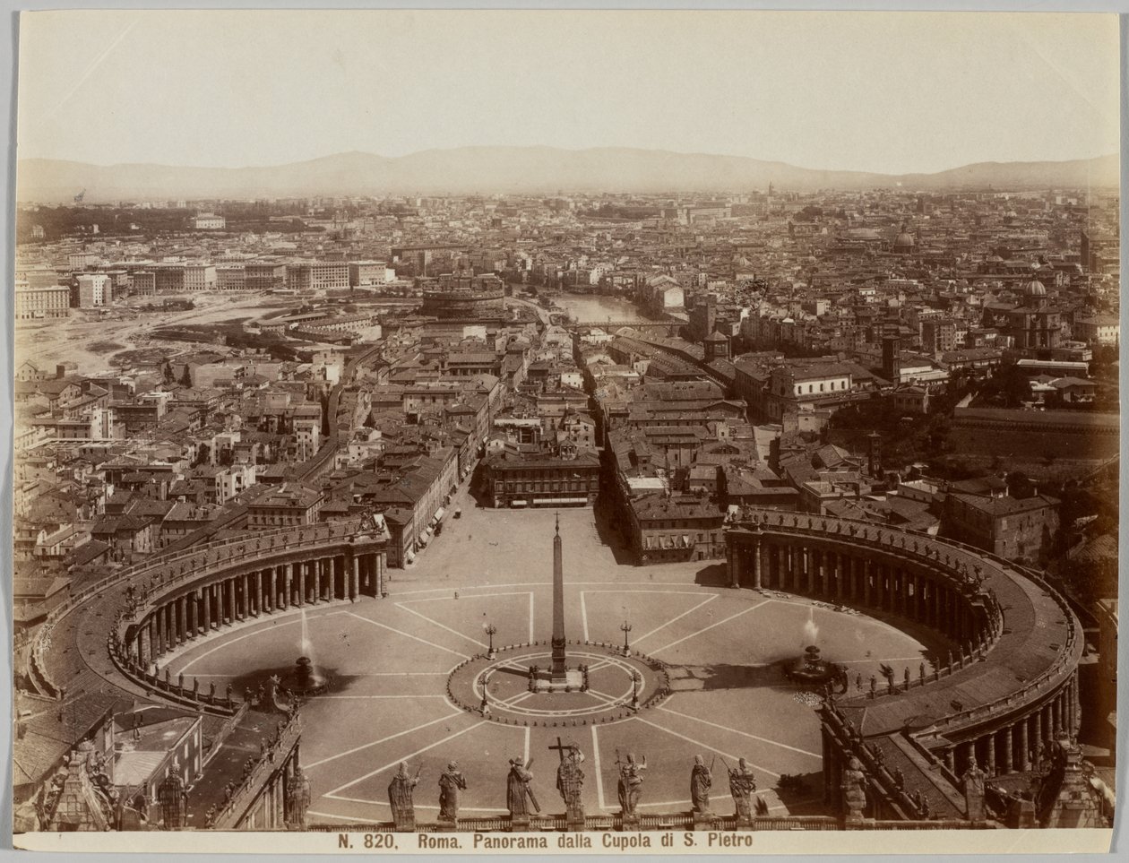 Panorama fra Dome of St. Peter, Rom af Unknown artist