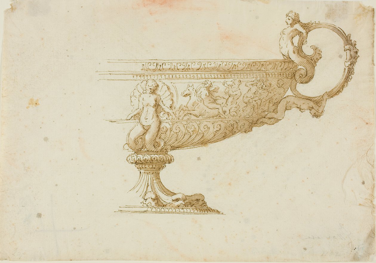 Delvis skitse af en Tazza af Unknown artist