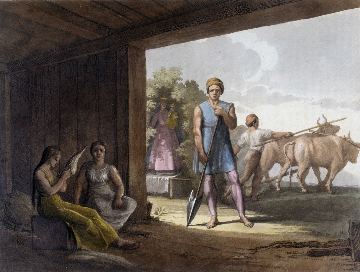 Paternalistisk kolonisering af jesuites ved hjælp af know-how til Tupi Guaranis-indianerne i Paraguay. af Unknown artist