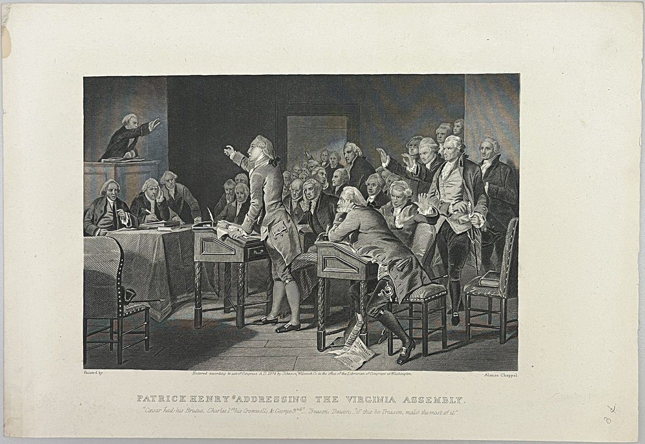 Patrick Henry taler til Virginias forsamling af Unknown artist
