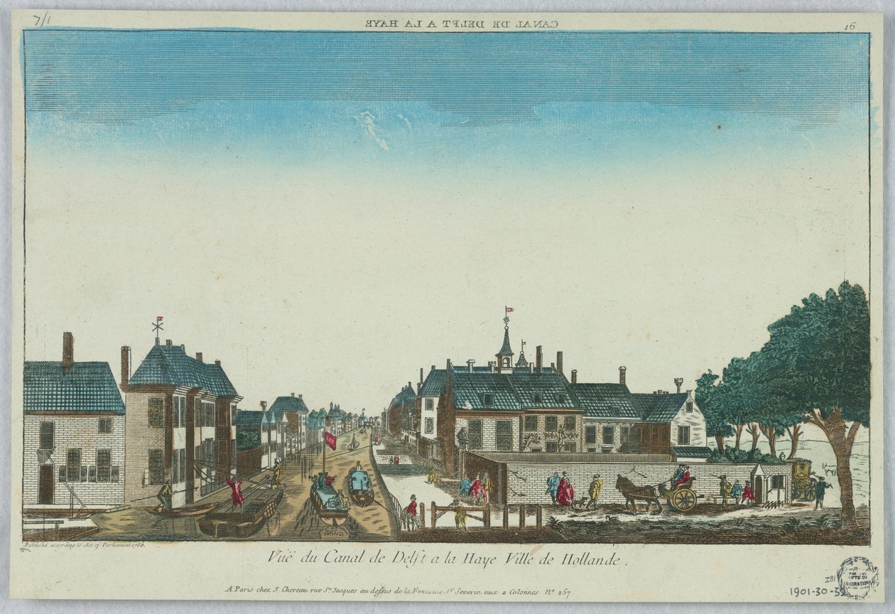 Peep-show, udsigt over Canal de Delft à la Haye Ville de Hollande, 16 af Unknown artist
