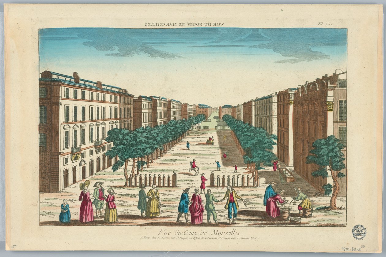 Peep-show, Udsigt over Cours de Marseilles, nr. 25 af Unknown artist