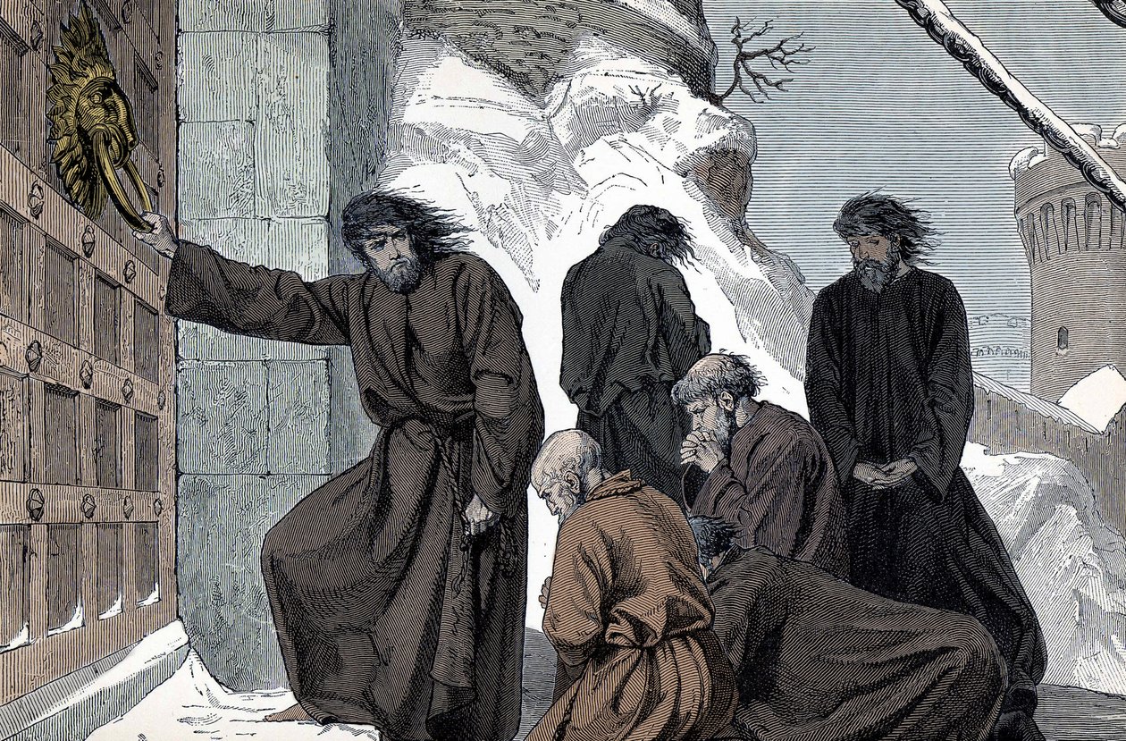 Henrik IV af Tysklands bod i Canossa - Den tyske kejser Henrik IV (1050 - 1106) a Canossa (Den hellige romerske kejser Henrik IV
