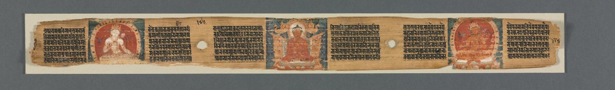 Perfektion af visdom i otte tusinde linjer: Ashtasahasrika Prajnaparamita: Dekoreret blad (recto) af Unknown artist