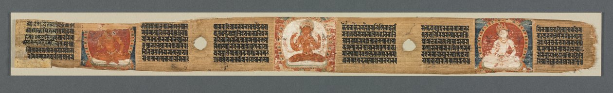 Perfektion af visdom i otte tusinde linjer: Ashtasahasrika Prajnaparamita: Dekoreret blad (recto) af Unknown artist