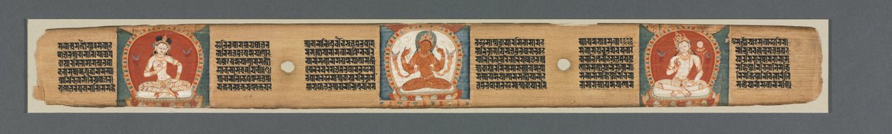 Perfektion af visdom i otte tusinde linjer: Ashtasahasrika Prajnaparamita: Dekoreret blad af Unknown artist
