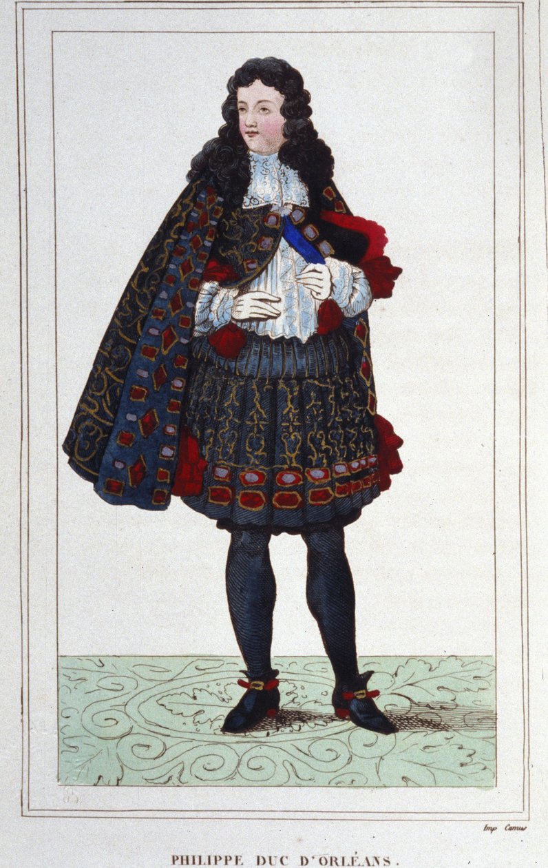 Filip II, hertug af Orléans, Chartres, Valois, Nemours og Montpensier (1674-1723). Regent af Frankrig fra 1715 til 1723. Stik fra 1830. af Unknown artist