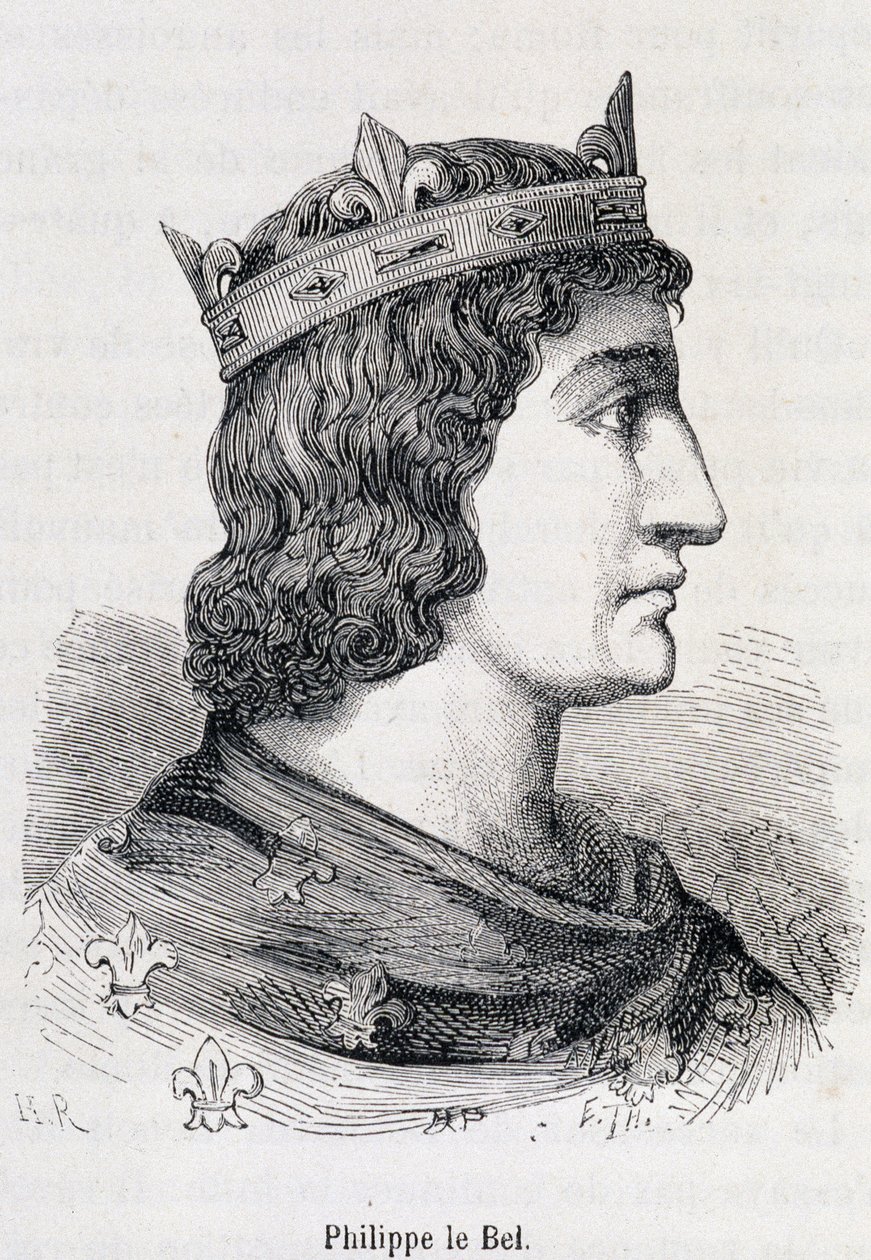 Philippe IV le Bel (1268 - 1314) - i "" Popular History of France"" af Henri Martin, Jouvet, Paris, T.1 af Unknown artist