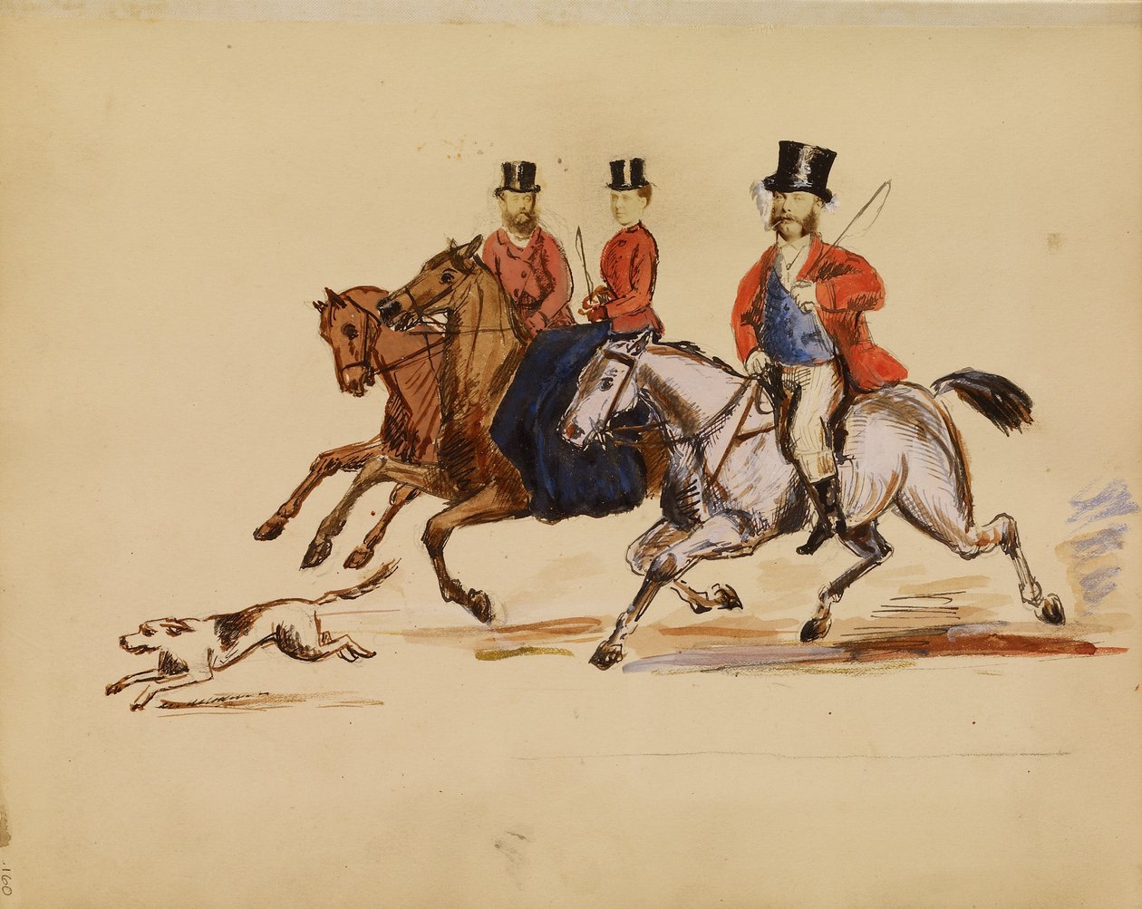 [Fotocollage af jagtscene med Lord og Lady Yarborough]. af Unknown artist