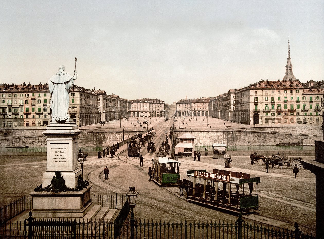 Piazza Vittorio Emanuele i Torino (Torino), Italien i 1890 af Unknown artist