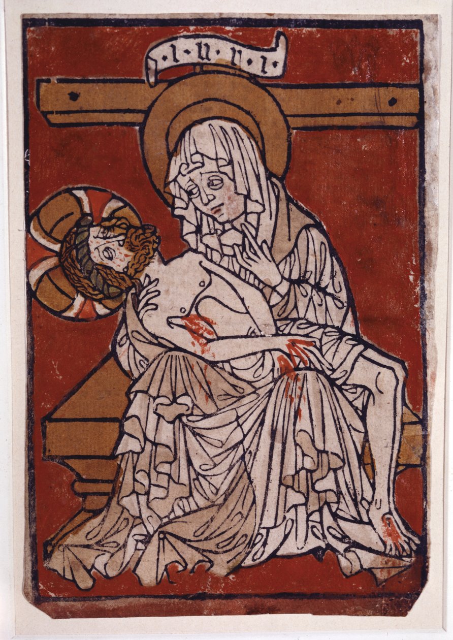 Pieta i klosteret Stift Lambach, ca. 1420-30 (farvestik) af Unknown artist
