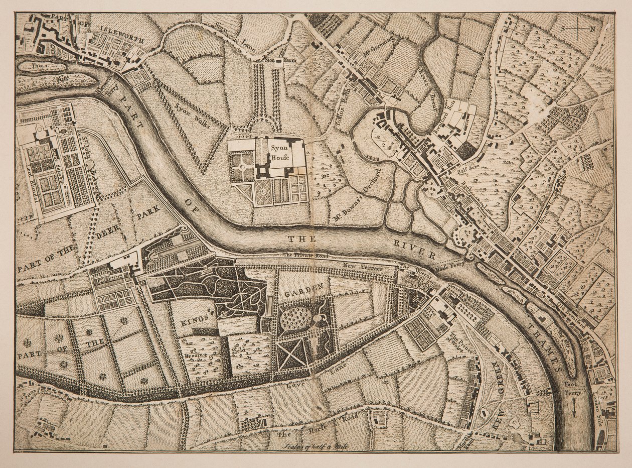 Plan over Richmond, Syon og Kew af Unknown artist