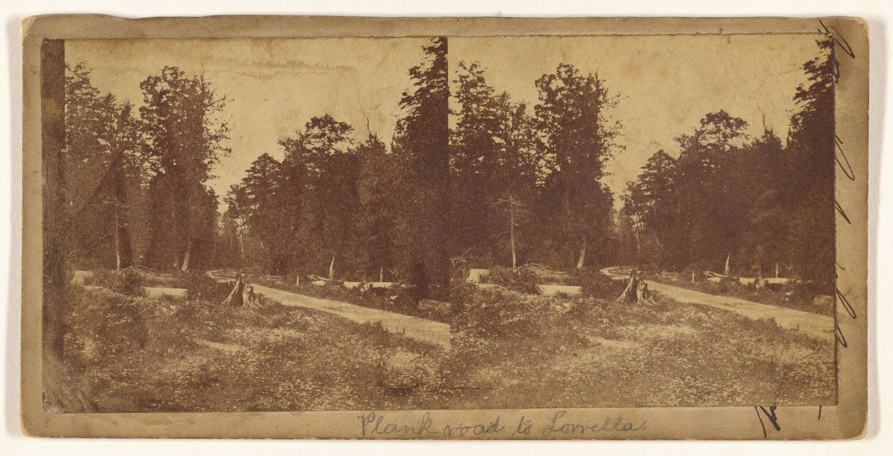 [Plankevej til Lowella] (recto); [Uidentificeret by] (verso) af Unknown artist