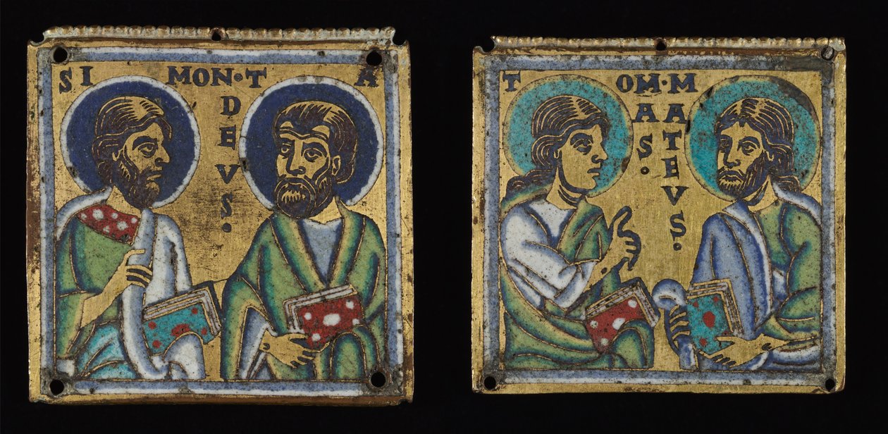 Plaque Pair: Simon og Thaddaeus og Thomas og Matthew af Unknown artist