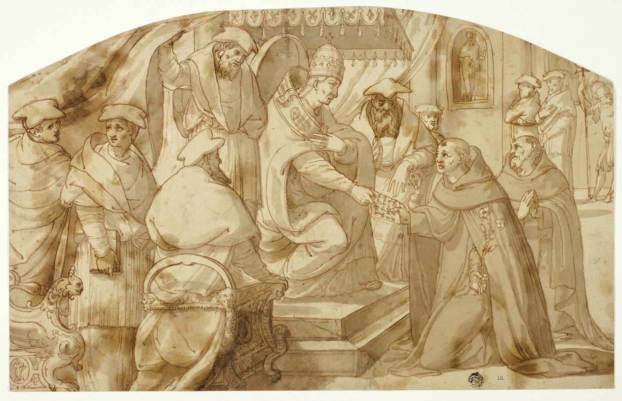 Paven giver Sankt Antonius af Padua en afladsbulle af Unknown artist