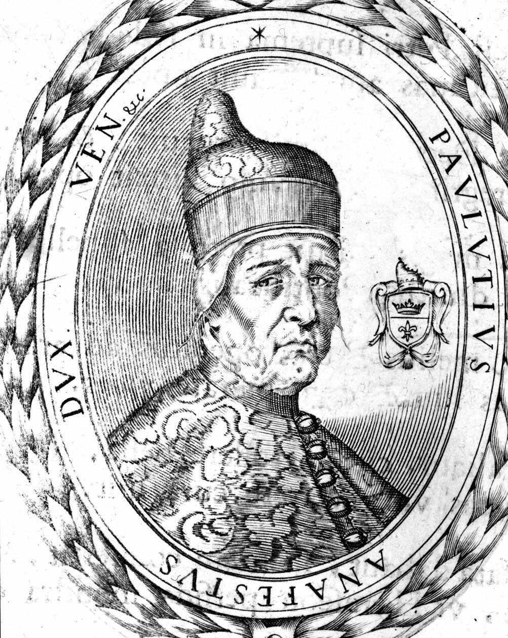 Portræt Paoluccio Anafesto (697-717). Den første doge af Venedig. af Unknown artist