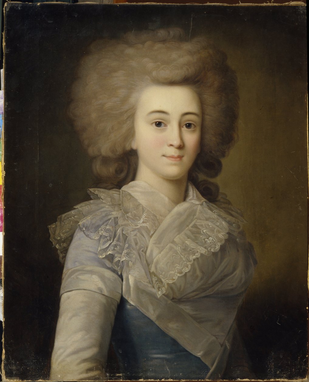 Portræt af Elisabeth Alexandrovna Stroganova (1745-1831) (Portræt af Elisaveta A. Stroganova). Anonymt maleri, olie på lærred, ca. 1770. Russisk kunst fra 1700-tallet, rokokokunst. Regionalt kunstgalleri, Tambov (Rusland). af Unknown artist