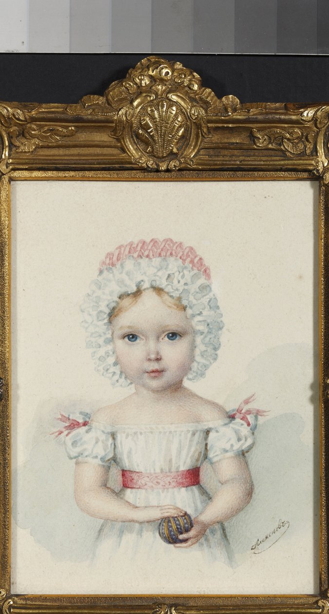 ""Portræt af storhertuginde Maria Nikolaevna (1819-1876) datter af zar Nicholas I af Rusland"" (storhertuginde Maria Nikolaevna af Rusland (1819-1876)) Akvarel fra 1820