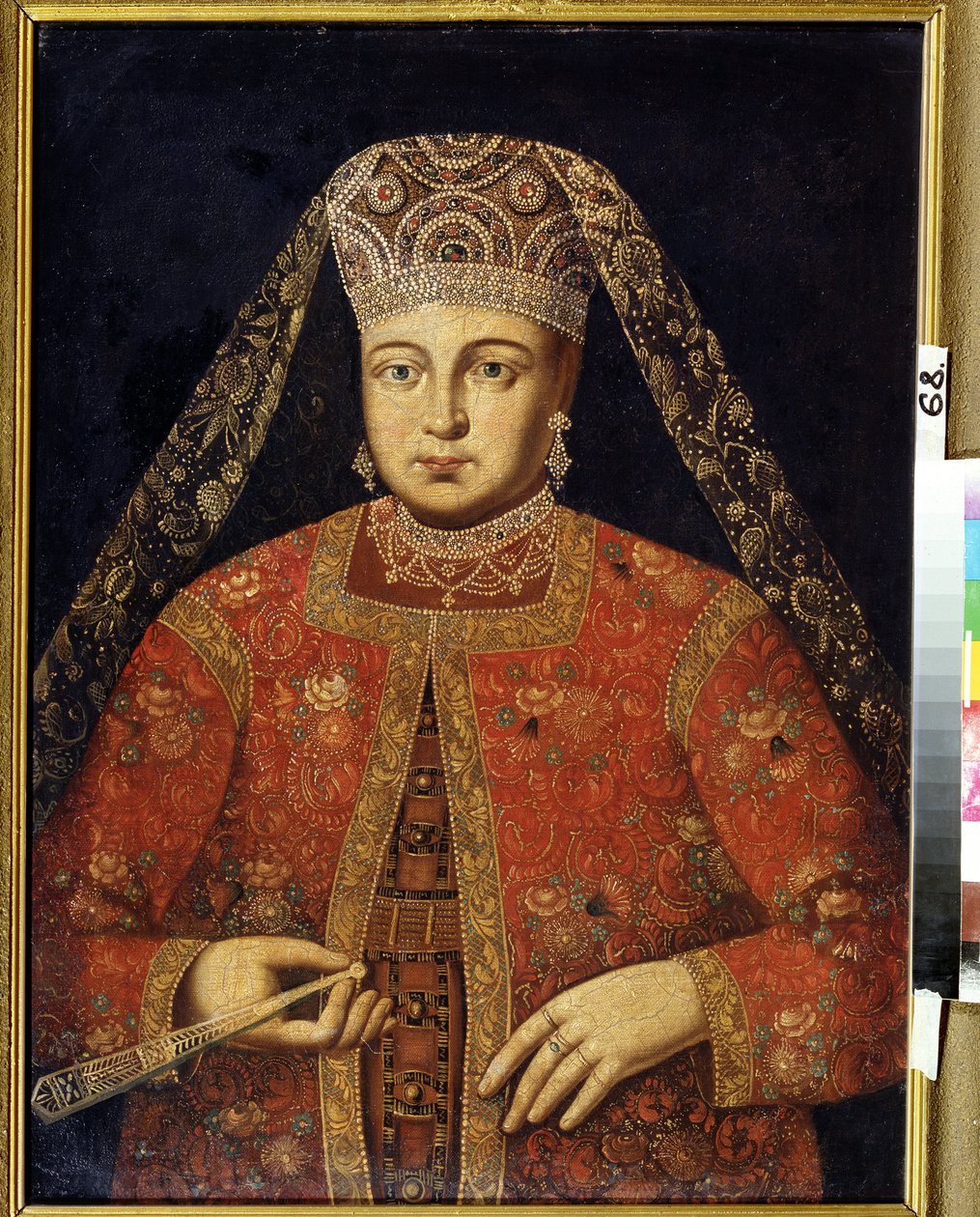 Portrait de la tsarine Marfa Matveyevna (1664-1715) (Portræt af tsarina Marfa Matveyevna). Peinture anonyme, 79 x 60 cm, debut 18e siecle. M.Tuganov Kunstmuseum for Nordossetien, Vladikavkas (rusland). af Unknown artist