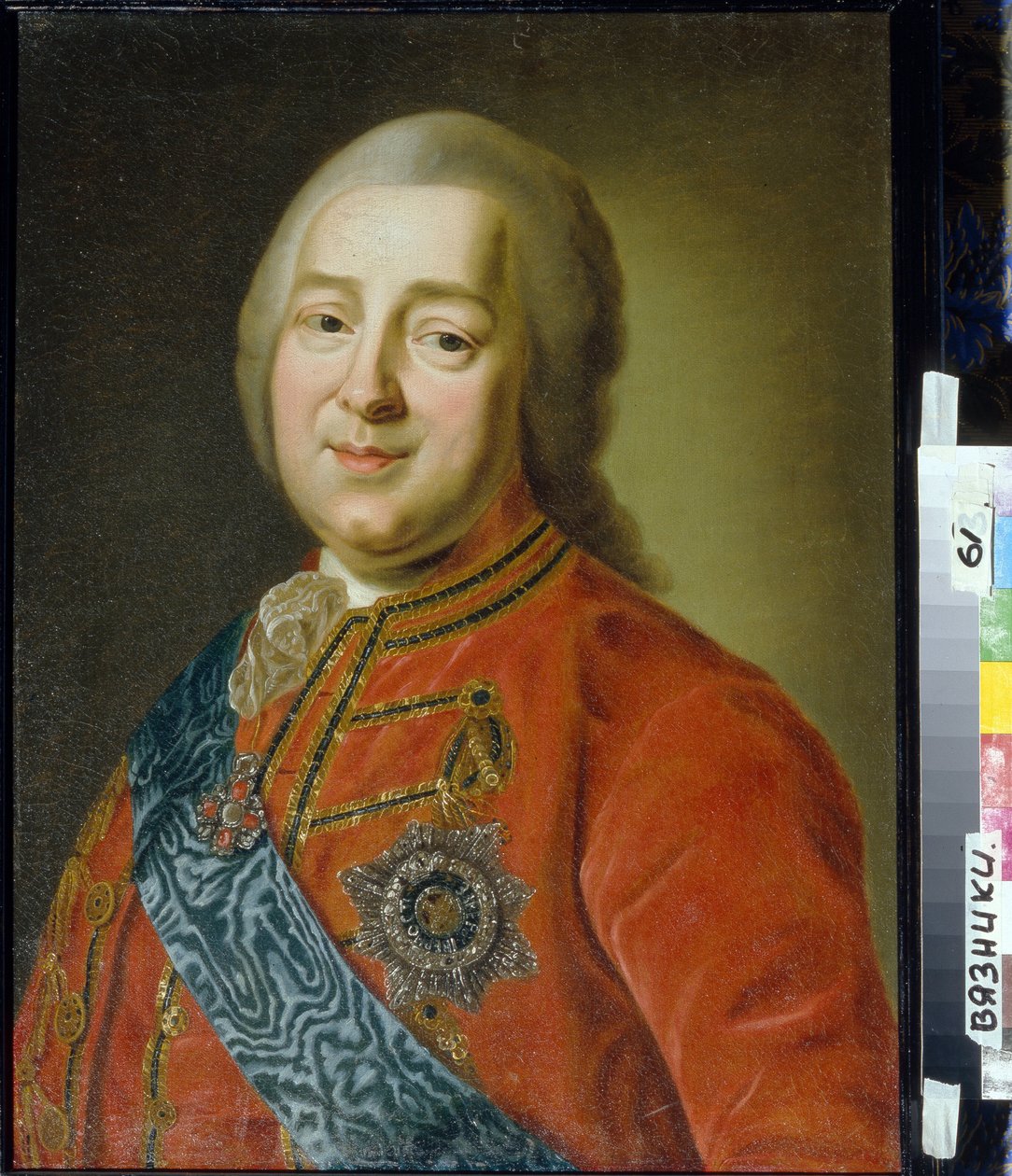 Portræt af general og greve Nikita Ivanovich Panin (1718-1783) (Portræt af generalgreve Nikita I. Panin). Anonymt maleri, olie på lærred, anden halvdel af 1700-tallet, klassicisme. Regionalt museum for kunst og historie, Vyazniki (Rusland) af Unknown artist