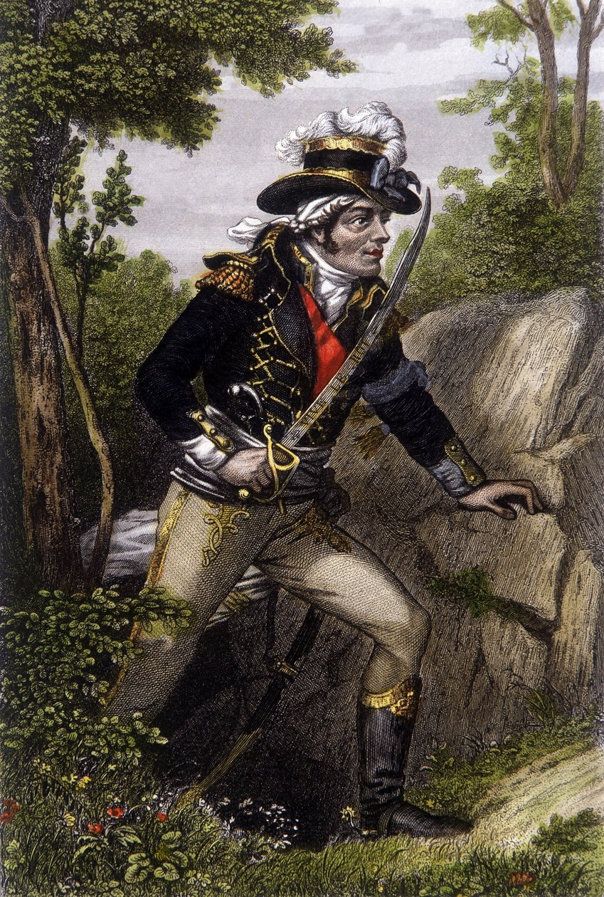 Portræt i fuld længde af Chouan-lederen Francois Athanase (Francois-Athanase) de Charette de la Contrie (1763-1796). af Unknown artist
