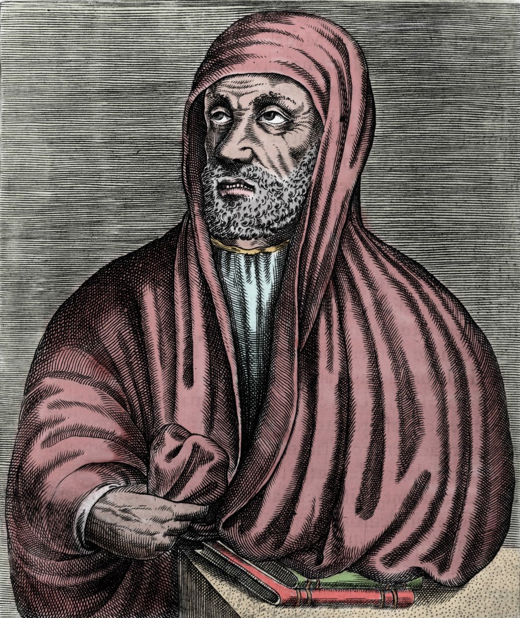 Portræt af Abu Ali al Husain ibn Abdallah ibn Sina (Avicenna) Avicenna (980-1037), iransk læge. Stik af det 17. århundrede. af Unknown artist