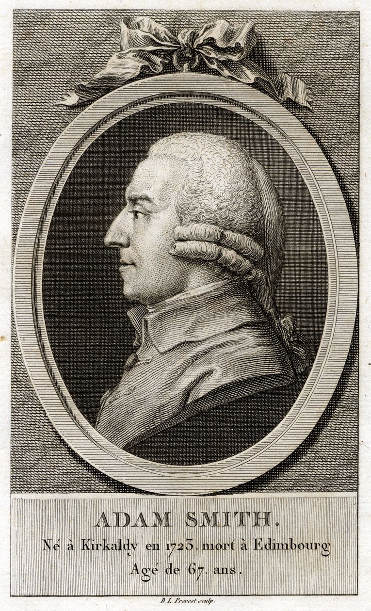 Portræt af Adam Smith (1723 - 1790), skotsk filosof og økonom. af Unknown artist