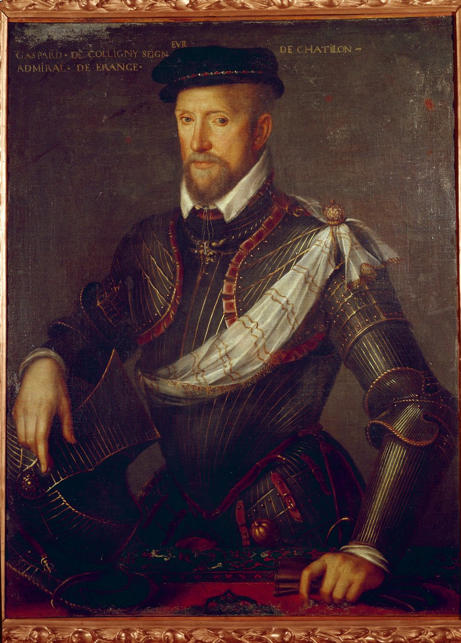 Portræt af admiral Gaspard de Coligny (1519-1572) Anonymt maleri. 1500-tallets Paris, Musee du Protestantisme af Unknown artist