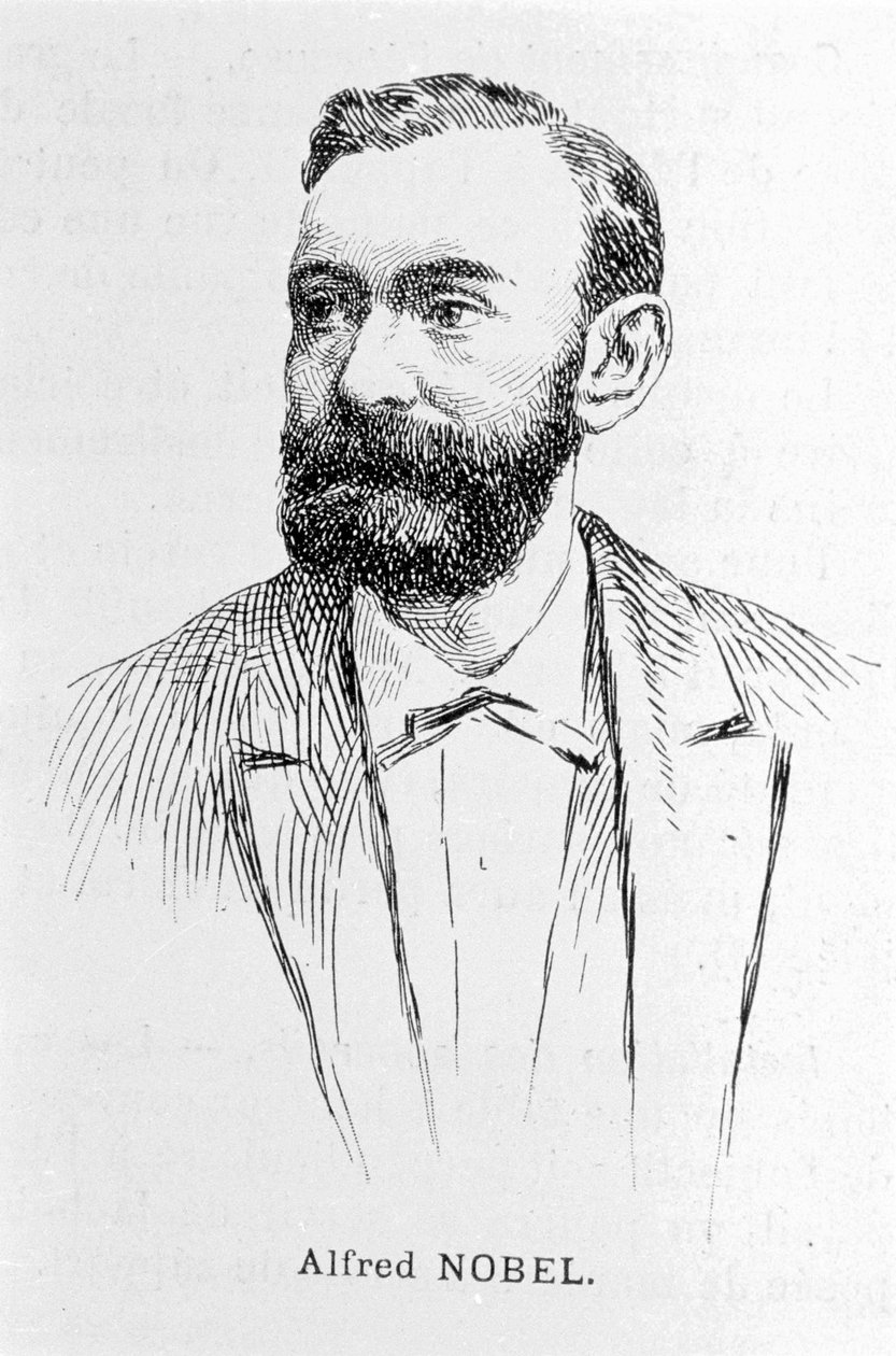 Portræt af Alfred Nobel (1833 - 1896), svensk industrimand og kemiker. af Unknown artist