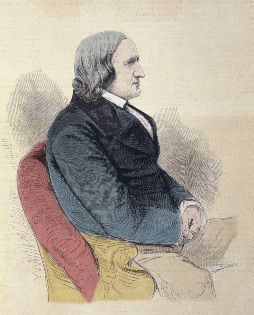 Portræt af Alfred de Vigny (Alfred Victor, greve af Vigny af Unknown artist
