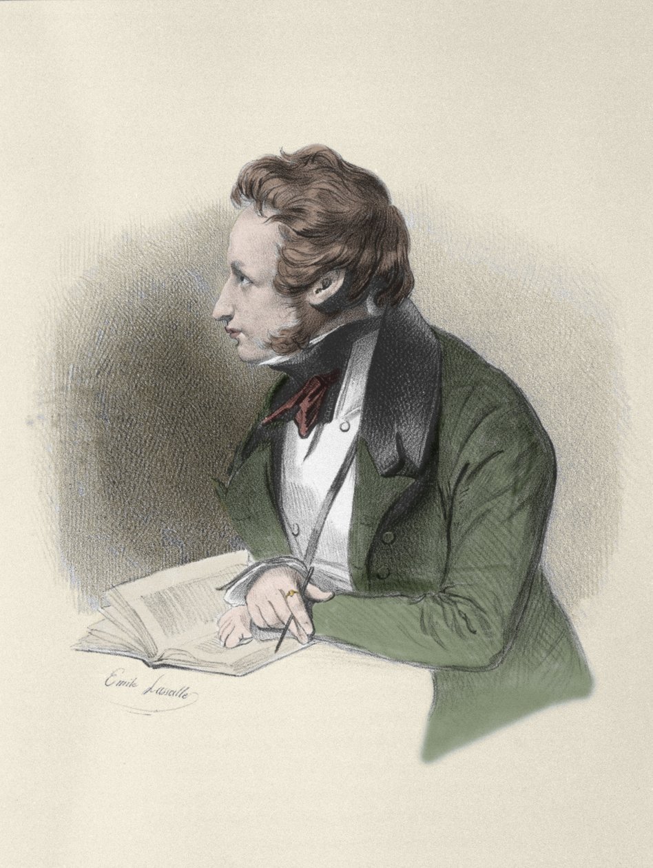 Portræt af Alfred de Vigny (Alfred Victor, greve af Vigny af Unknown artist