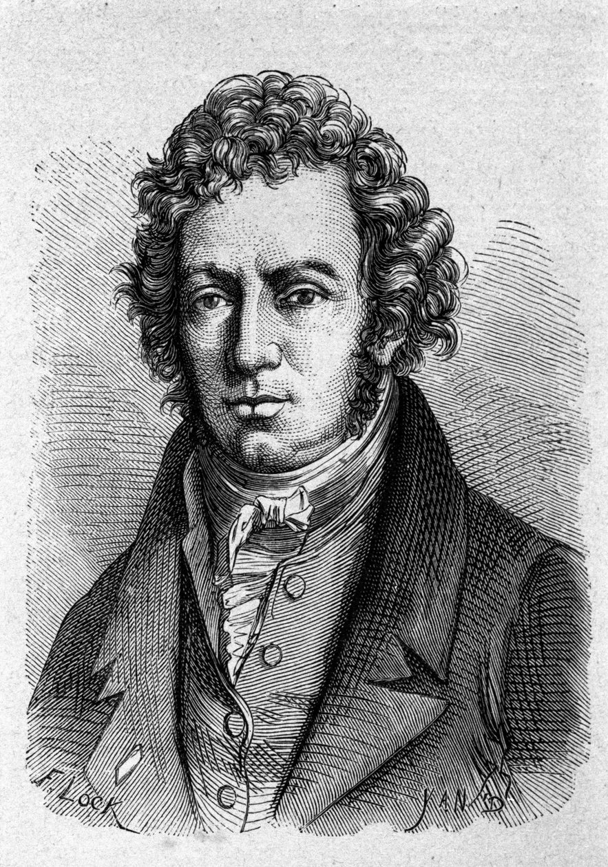 Portræt af Andre Marie Ampere (1775 - 1836) fransk fysiker. af Unknown artist
