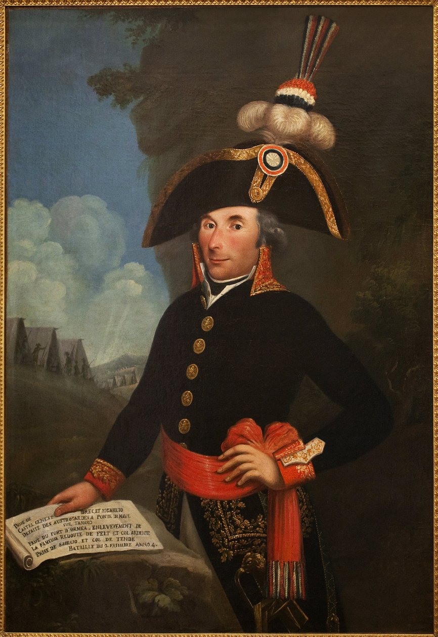 Portræt af Andre Massena (1758-1817, hertug af Rivoli og prins af Essling, marechal af imperiet), i uniform af divisionsgeneral. Anonymt maleri, olie på lærred 1796, portræt af Unknown artist