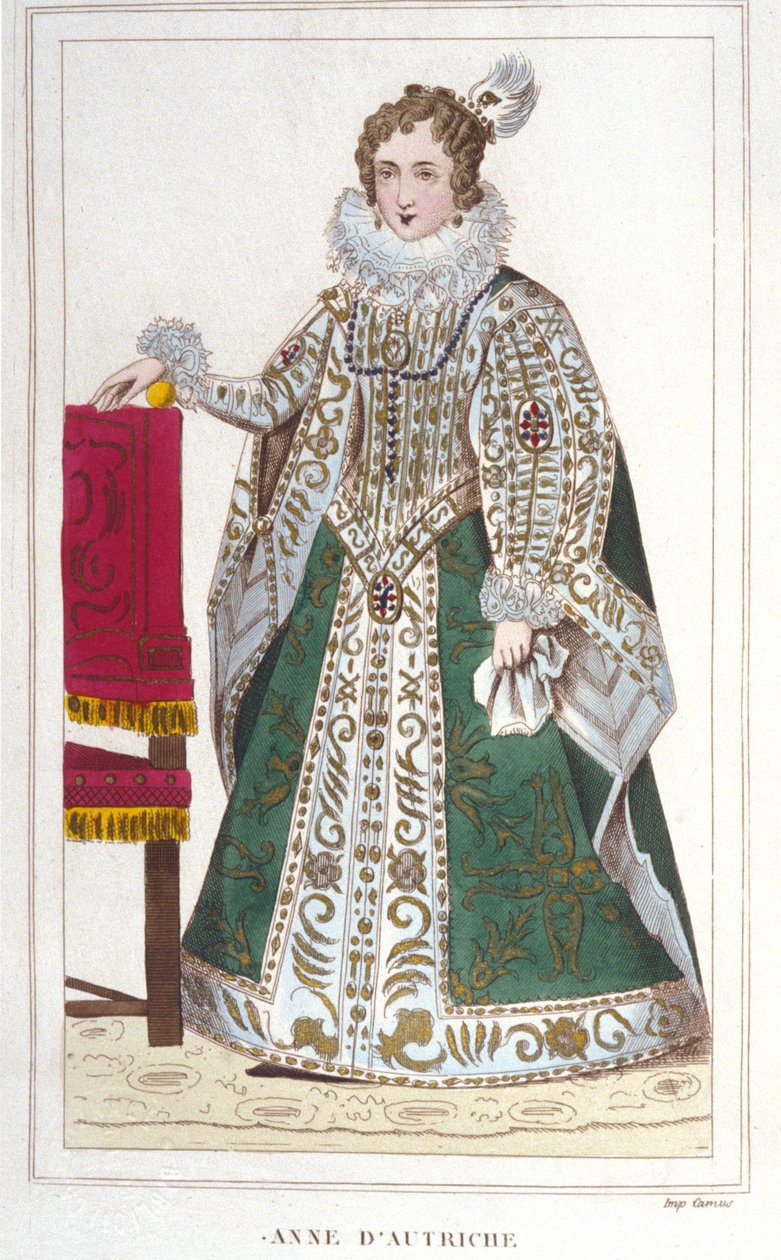 Portræt af Anne af Østrig (1601-1666). Gravering af 1830 af Unknown artist