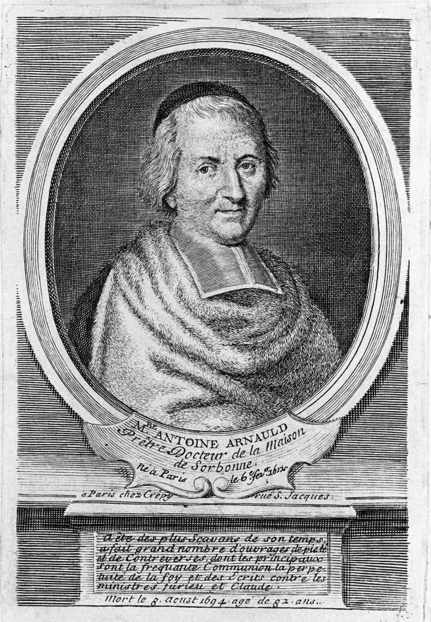Portræt af Antoine Arnauld dit le Grand Arnauld (1612-1694), fransk præst, teolog, filosof og matematiker, medlem af Jansenisterne. af Unknown artist
