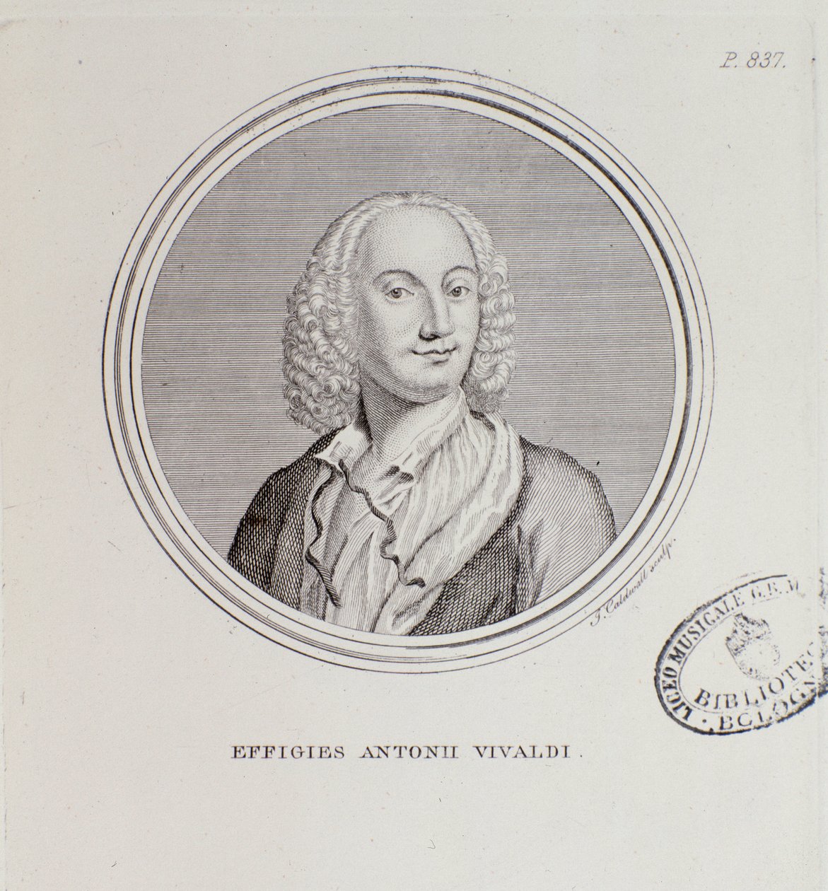 Portræt af Antonio Vivaldi (gravering af Unknown artist