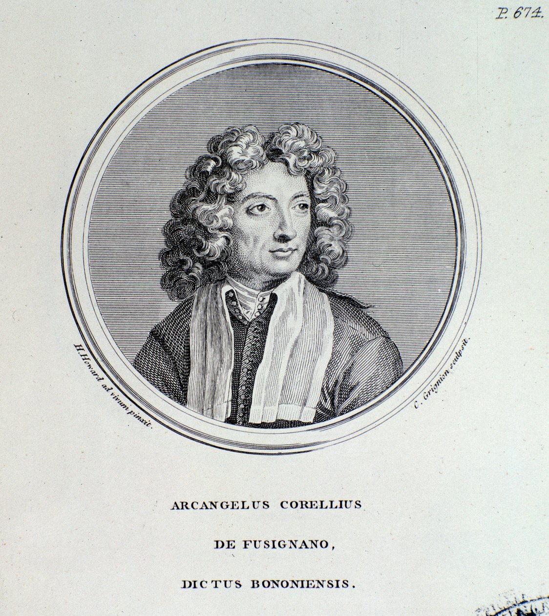 Portræt af Arcangelo Corelli (gravering) af Unknown artist