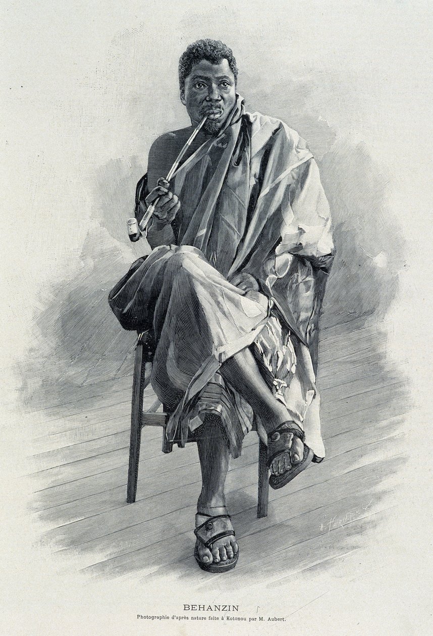 Portræt af Behanzin (1844-1900), konge af Dahomey (nuværende Benin). af Unknown artist